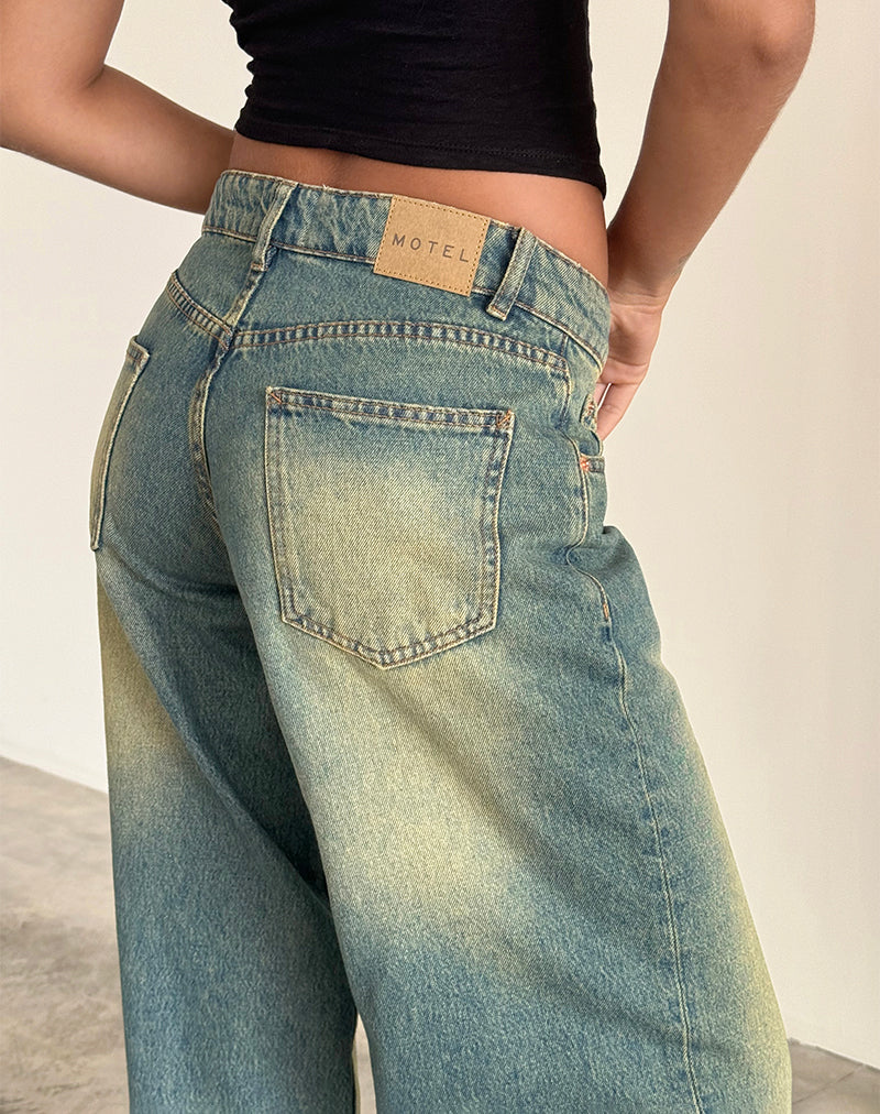 Immagine di Roomy Extra Wide Low Rise Jean in Mid Used Green