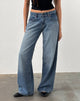 Immagine di Roomy Jeans extra larghi a vita bassa in blu polvere