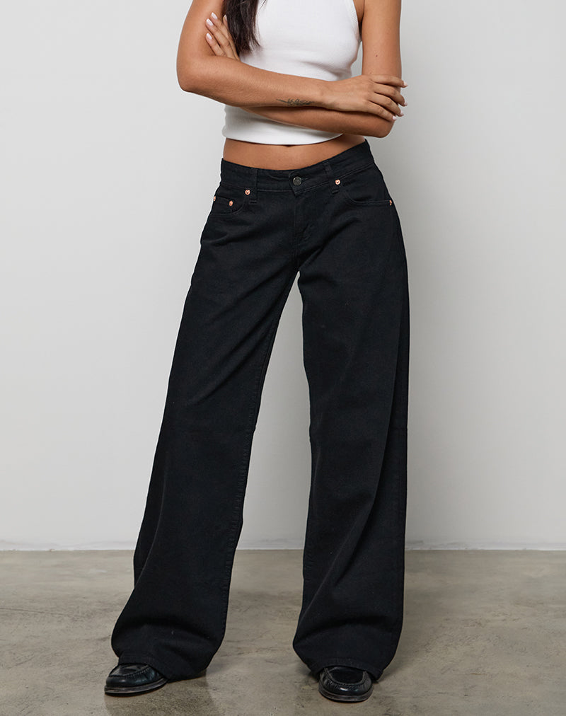 Immagine di Jeans a vita bassa in risciacquo nero