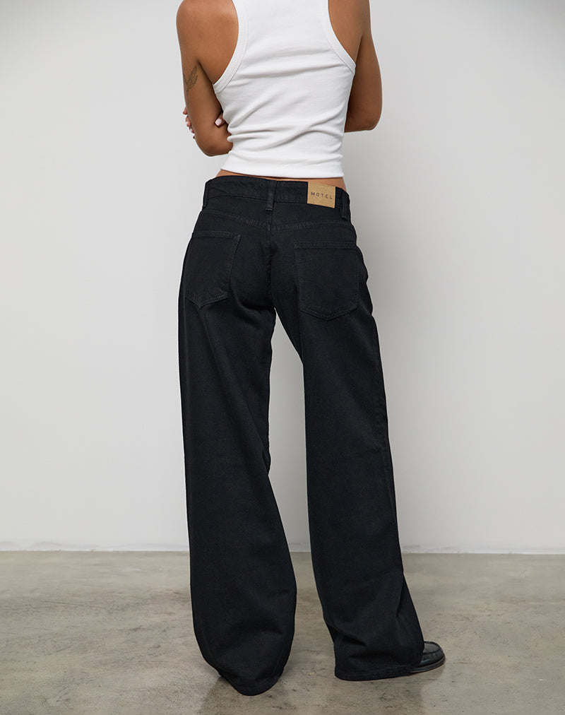 Immagine di Jeans a vita bassa in risciacquo nero