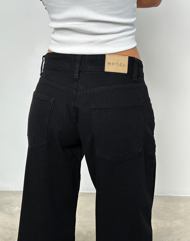 Immagine di Jeans a vita bassa in risciacquo nero