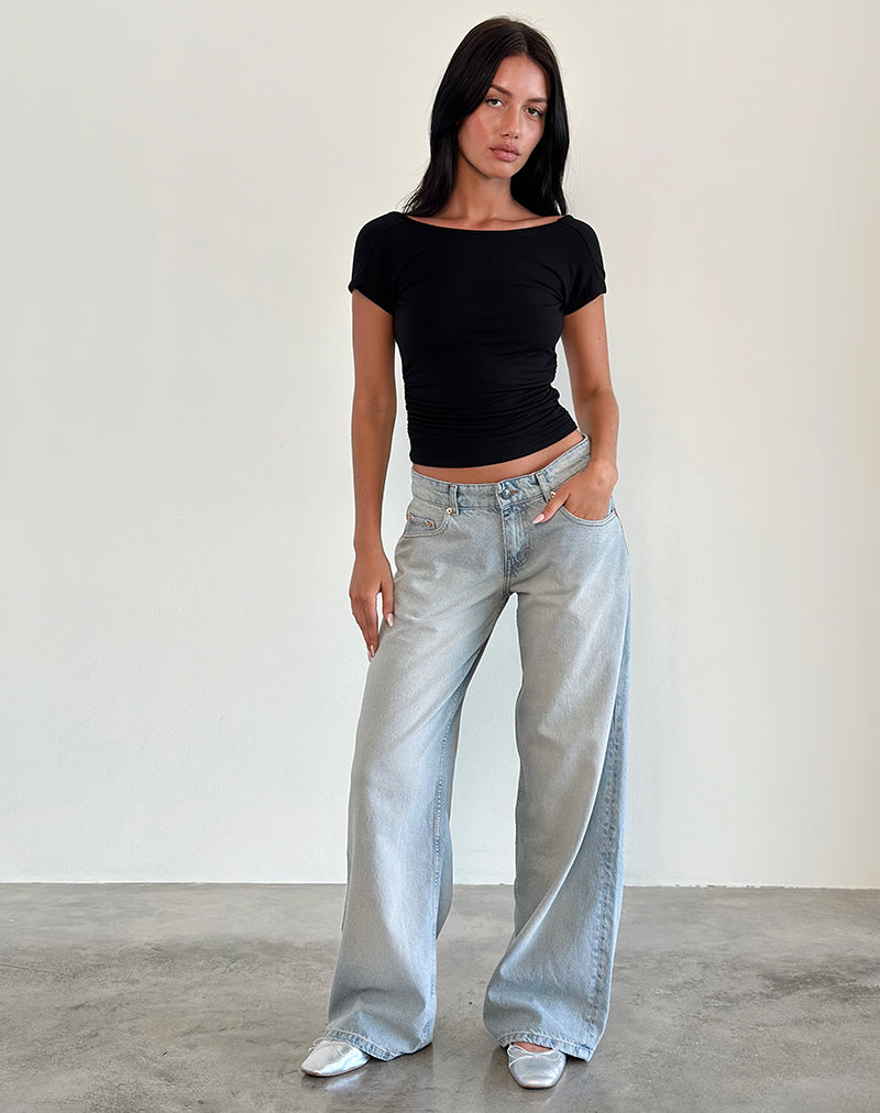 Jeans Roomy Extra Wide a vita bassa in Sand Bleach Extreme
