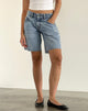 Immagine di Pantaloncini corti a vita bassa con lavaggio blu vintage