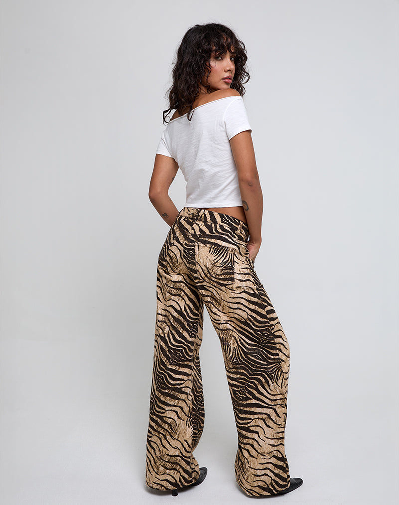 Immagine di Pantaloni larghi a vita bassa con stampa di animali selvaggi