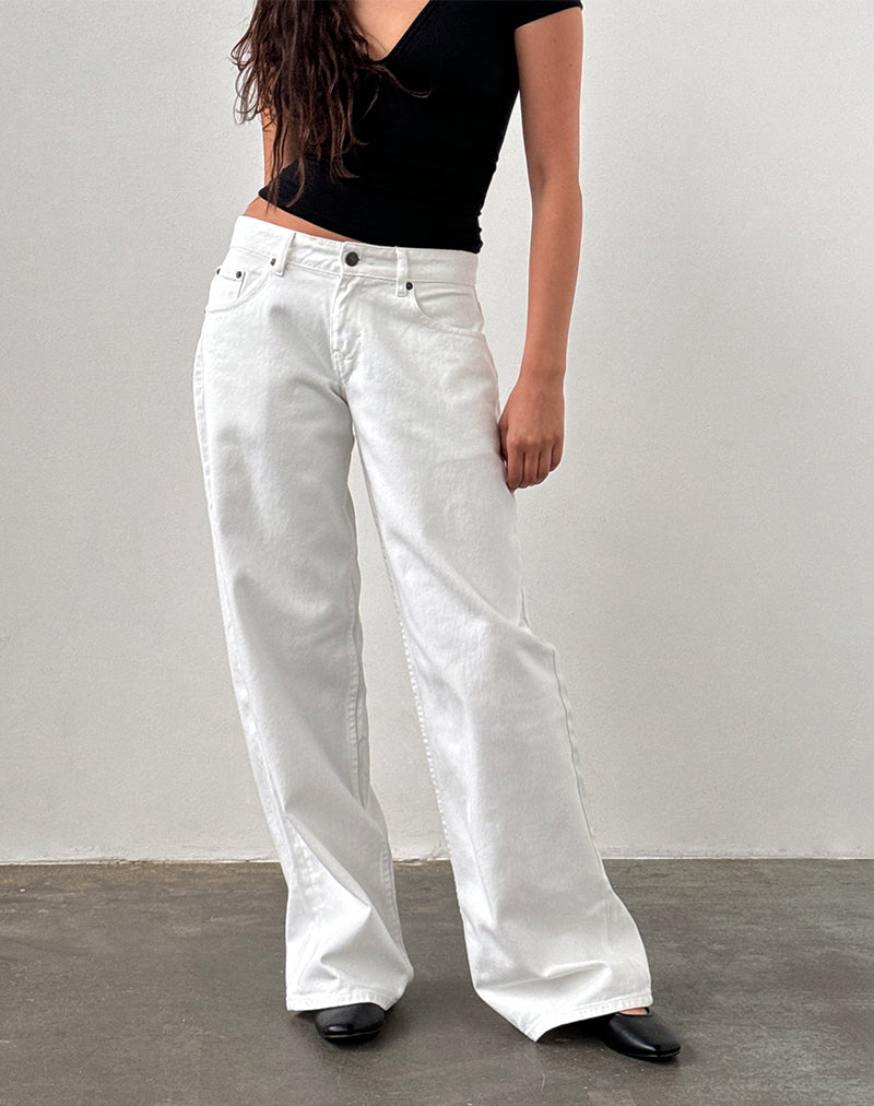 Immagine di Jeans larghi a vita bassa in vero bianco