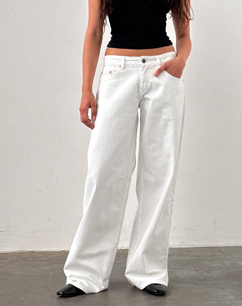Immagine di Jeans larghi a vita bassa in vero bianco