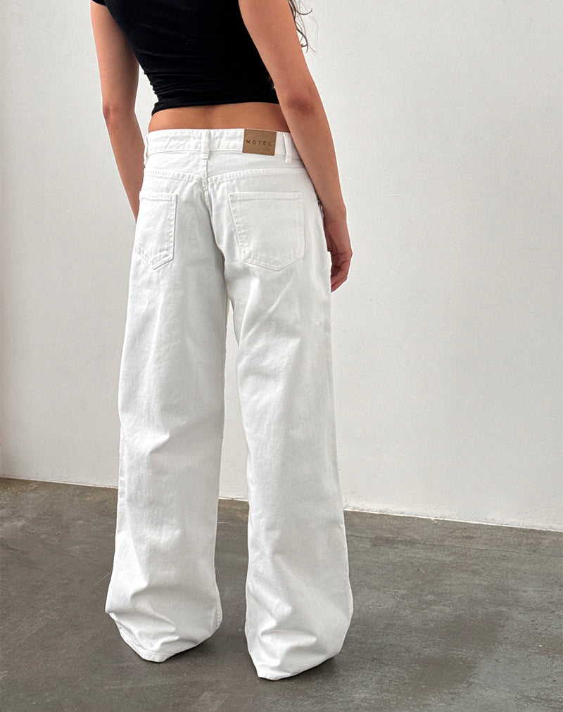 Immagine di Jeans larghi a vita bassa in vero bianco