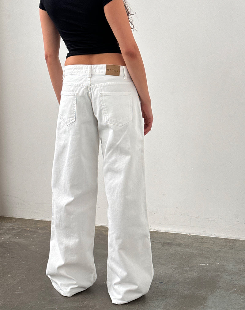Immagine di Jeans larghi a vita bassa in vero bianco