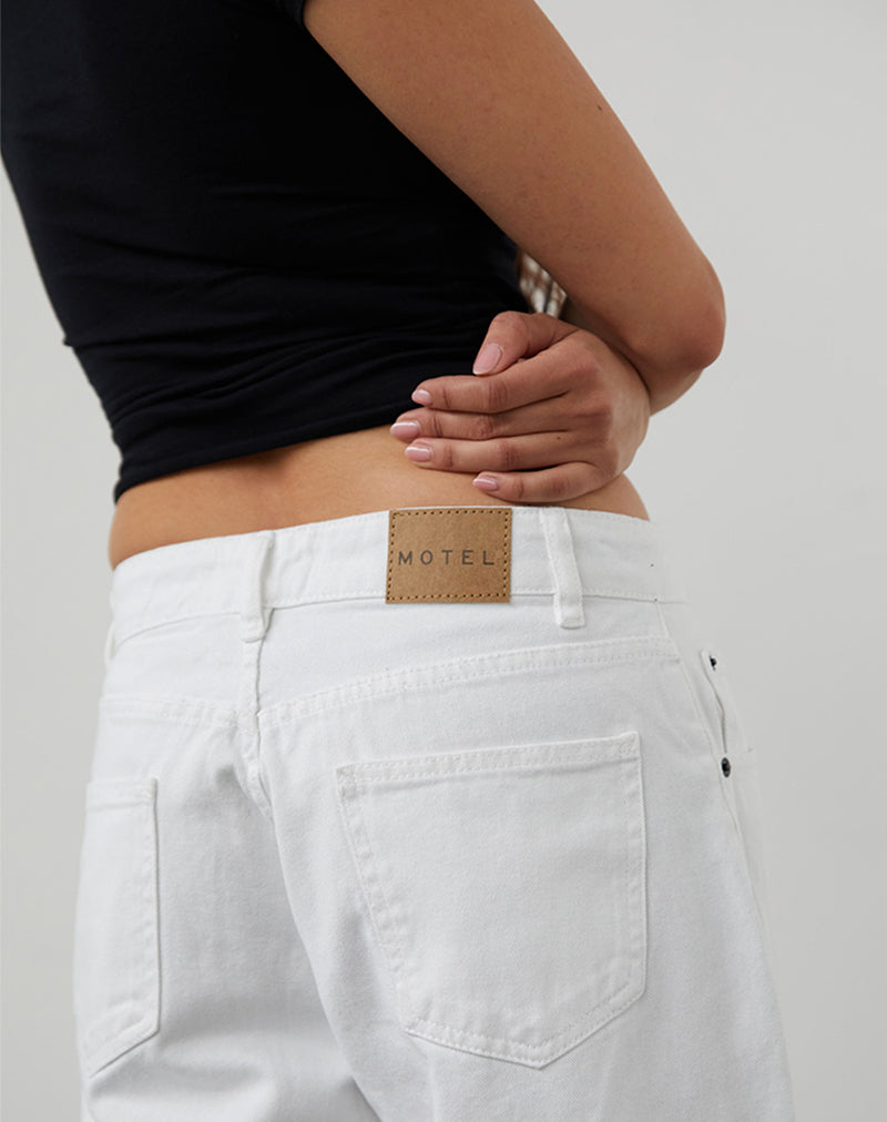 Immagine di Jeans larghi a vita bassa in vero bianco