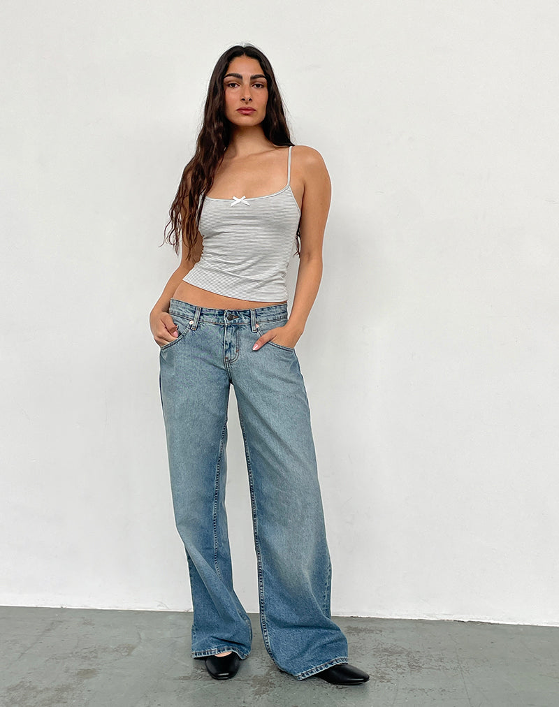 Immagine di Jeans larghi a vita bassa in Vintage Bleach
