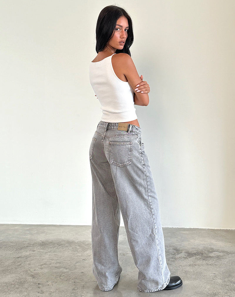 Immagine di Roomy Jeans extra larghi a vita bassa in lavaggio grigio