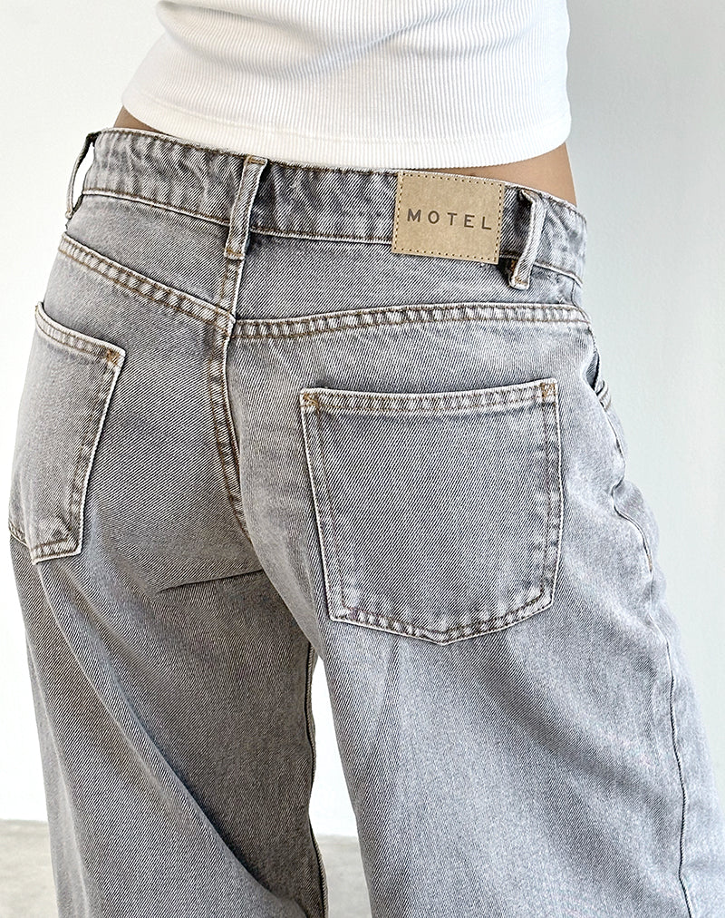 Immagine di Roomy Jeans extra larghi a vita bassa in lavaggio grigio
