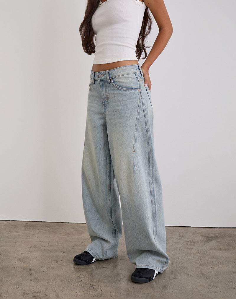 Immagine di Jeans a vita bassa in lavaggio blu Breeze