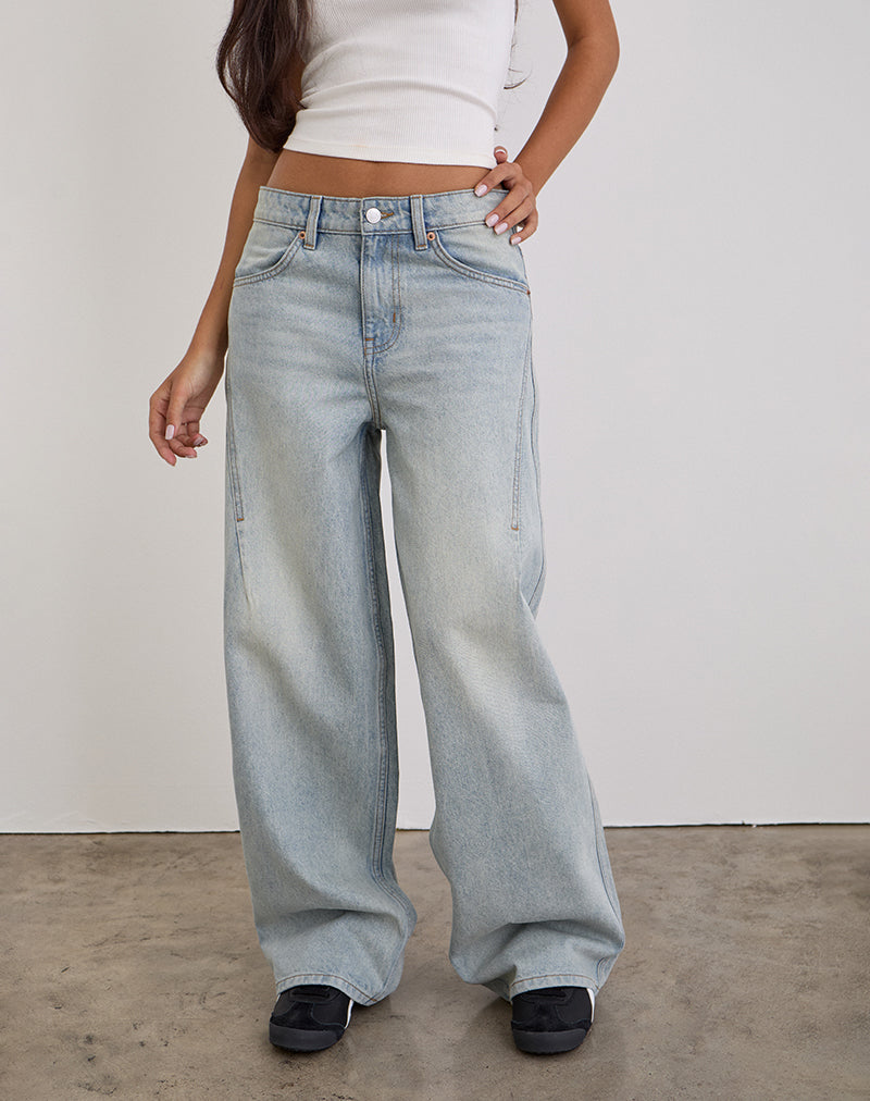 Jeans larghi e poco spessi con lavaggio blu Breeze