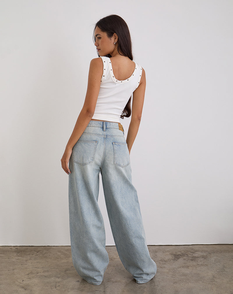 Immagine di Jeans a vita bassa in lavaggio blu Breeze