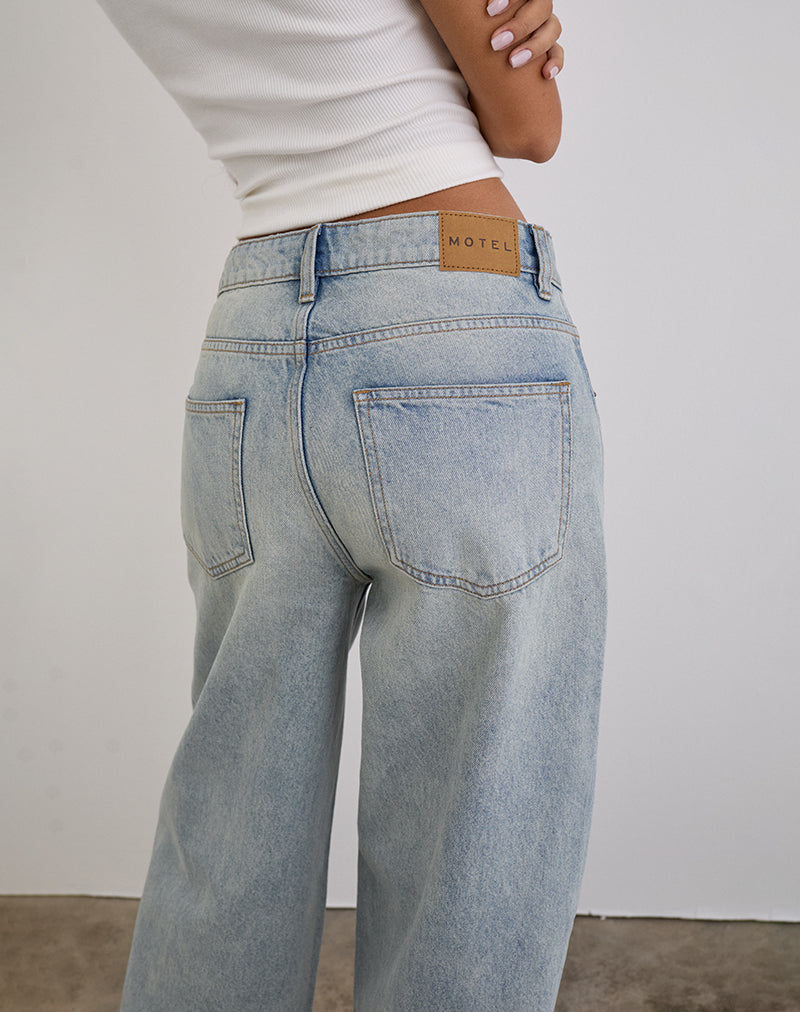 Immagine di Jeans a vita bassa in lavaggio blu Breeze