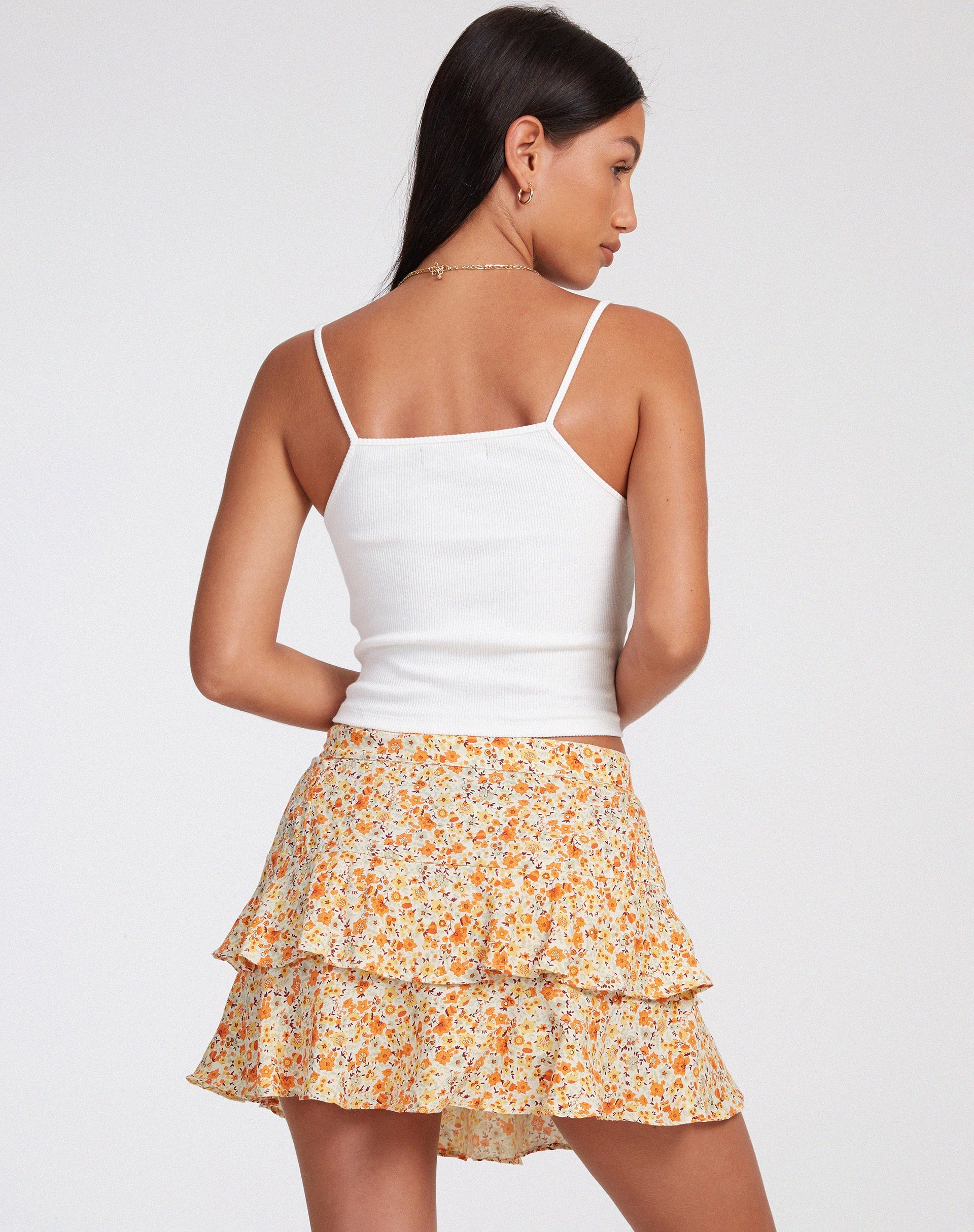 immagine della minigonna Lowisa in Ditsy Tangerine