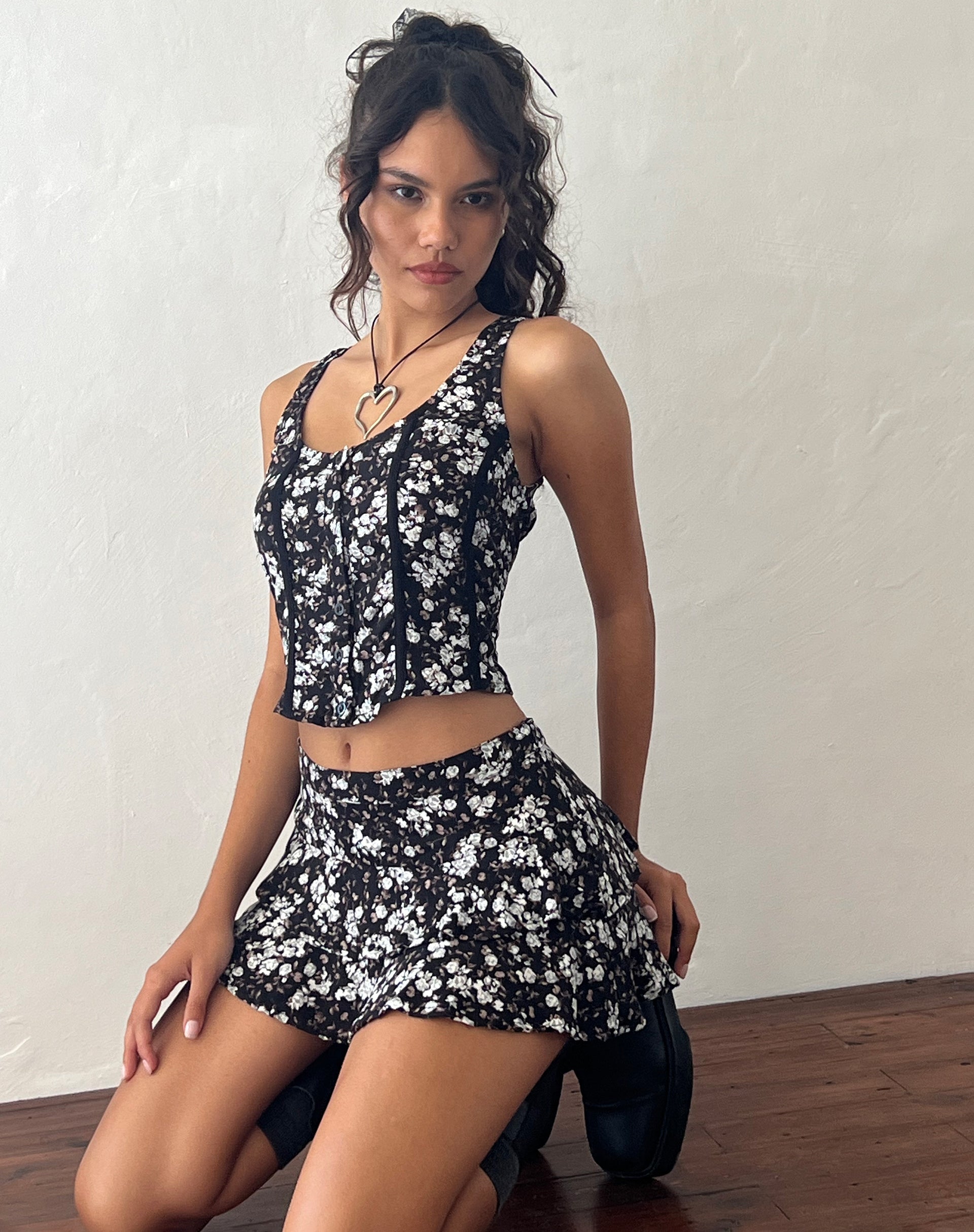 Immagine di Teres Button Through Top in Dark Wild Flower