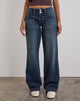 Immagine di Jeans Cargo rilassati a vita bassa in tinta blu medio