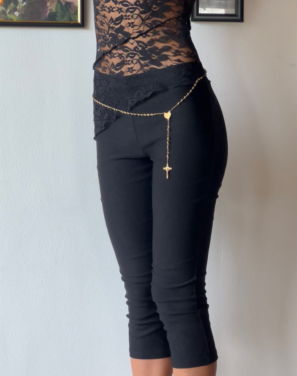 Asla - Pantalone cropped Capri in tessuto sartoriale elasticizzato nero