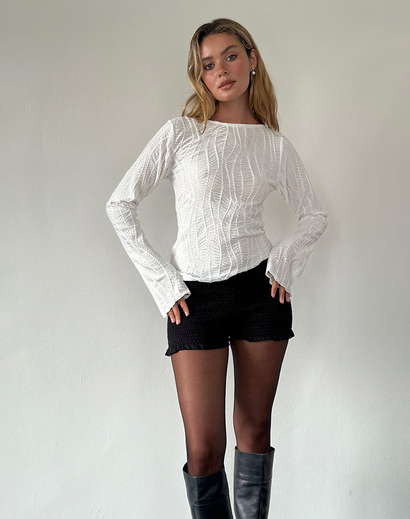 Immagine di Lucca Ripple Top Jacquard Bianco