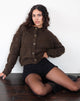 Immagine di Luciana Textured Knit Cardi in marrone scuro