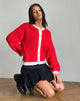 Immagine di Luciana Cardigan a contrasto in rosso e rosa