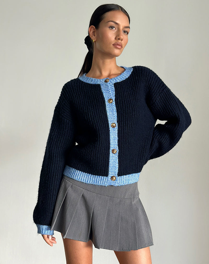 Immagine di Luciana Cardigan in contrasto Navy