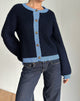 Immagine di Luciana Cardigan in contrasto Navy