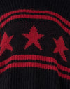 Nero con stella e strisce rosse