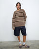Immagine di Lunet Maglione in maglia a righe tonale marrone