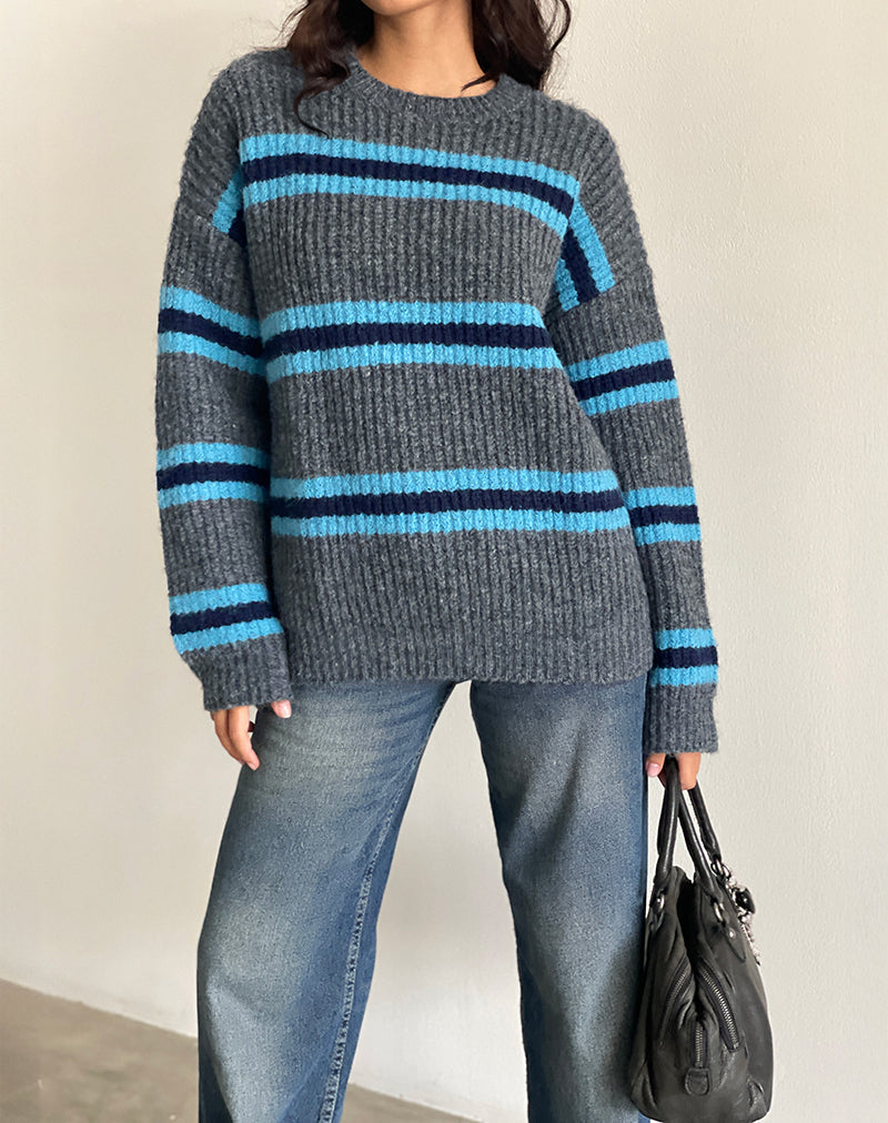 Immagine di Lunet Maglione a righe grigio e blu