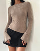 Immagine di Lunica Top in jersey a manica lunga in Jaqcuard Light Taupe