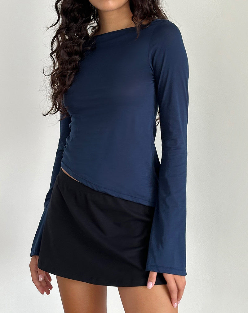 immagine di Lunica Top a manica lunga in Tissue Jersey Navy