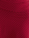 Rosso con stampa micropolka nera