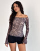 Immagine di Lutana Top in Batik Botanico Marrone