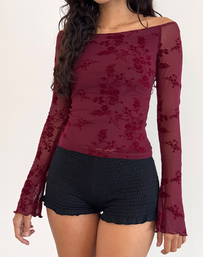 Immagine di Lutana Top in fiore botanico marrone