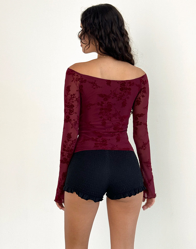 Immagine di Lutana Top in fiore botanico marrone