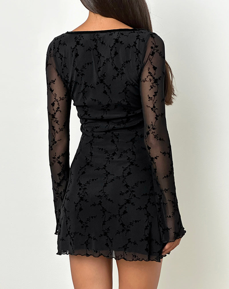 Immagine di Luth Mini Dress in Vine Flower Nero