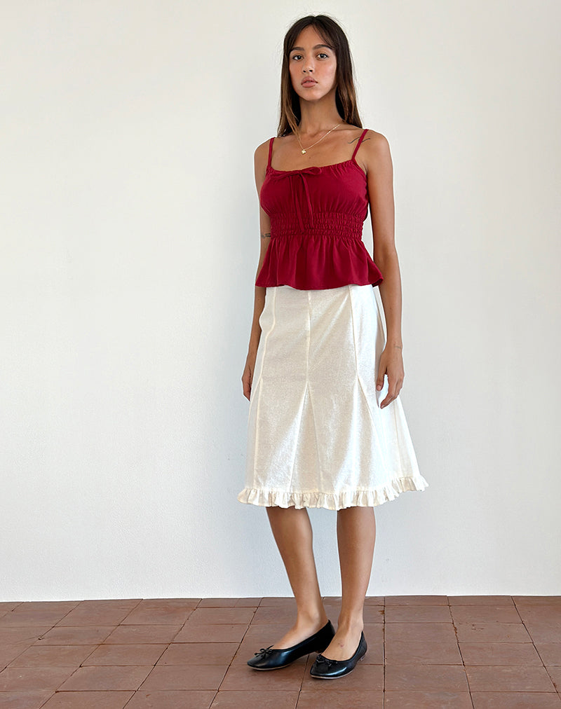 Top cami con laccetti Lyncia in rosso adrenalinico