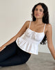 immagine di Lyncia Tie Front Cami Top in bianco sporco