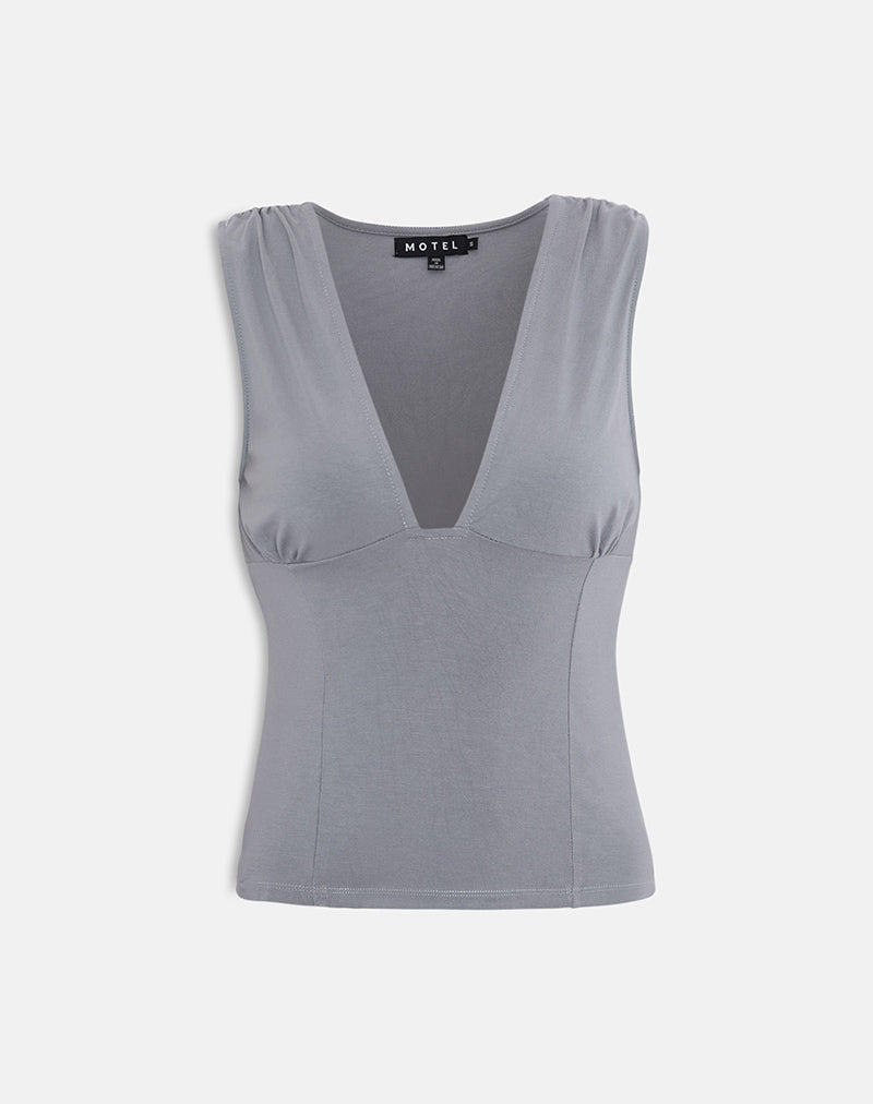 Top con scollo a V Lynod in grigio
