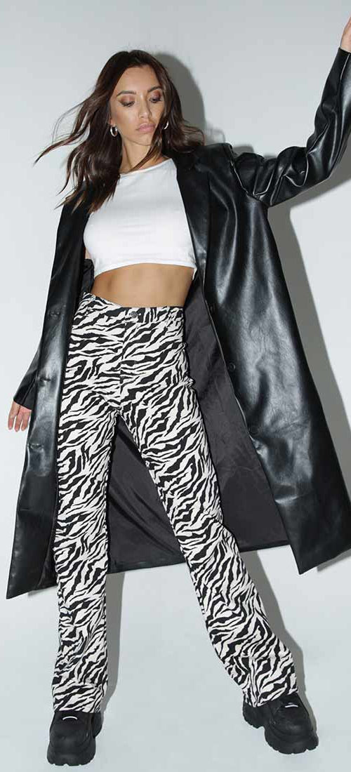 Immagine di Zoven Pantalone anni '90 Zebra Bianco e Nero