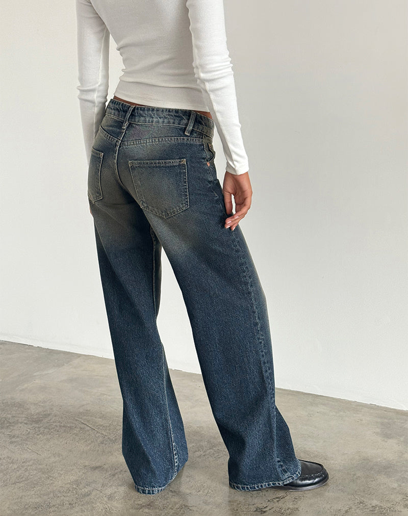 Immagine dei jeans Parallel a vita bassa con lavaggio ambra