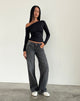 Immagine dei jeans Parallel a vita bassa in nero lavato grigio