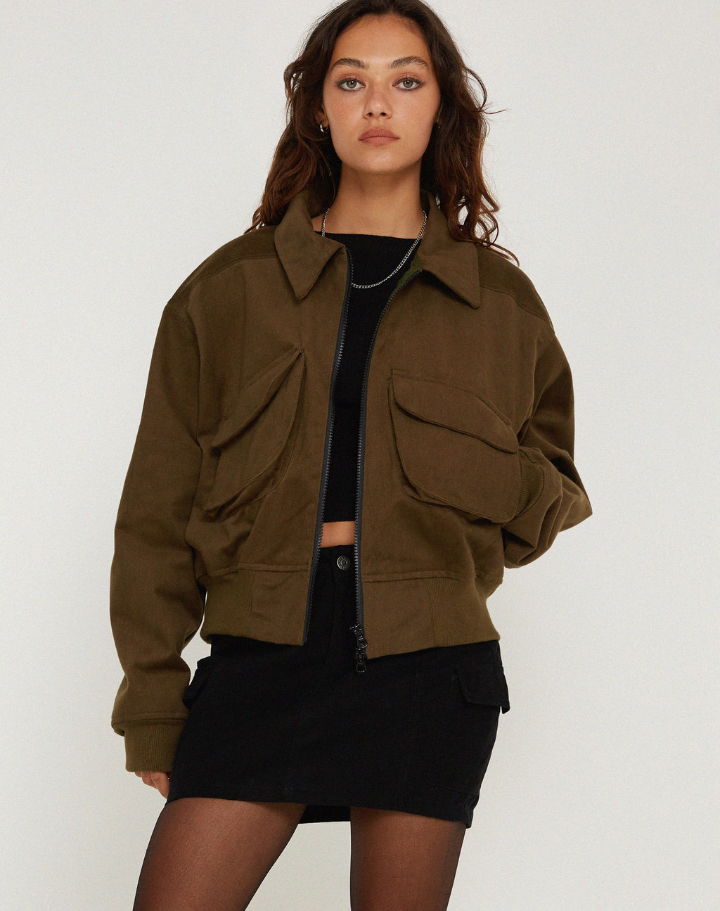 Giacca MA2 in Twill Suede Khaki
