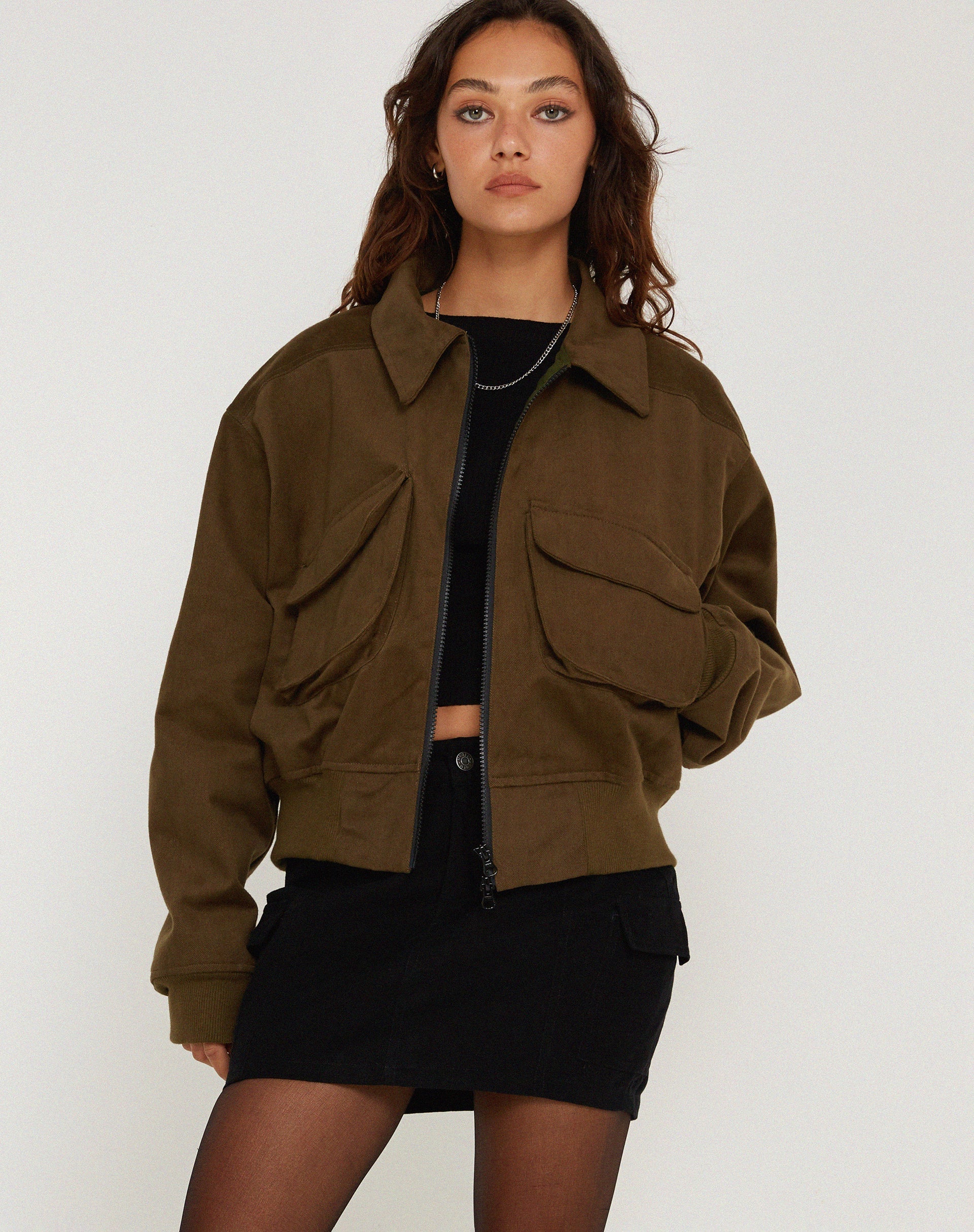 immagine della giacca MA2 in Twill Suede Khaki