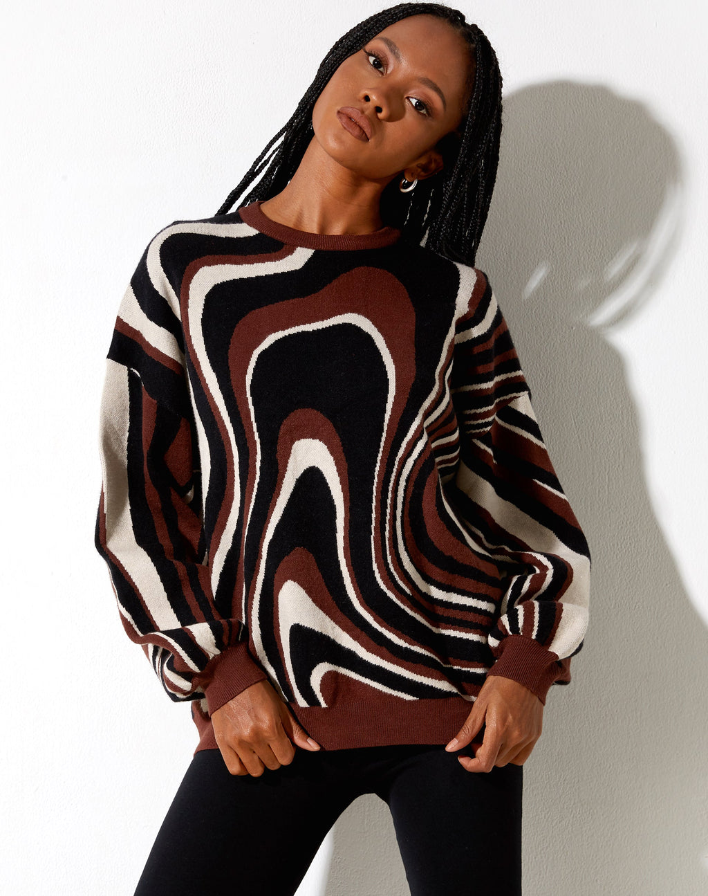Maglione Mably in Mega Ripple Brown