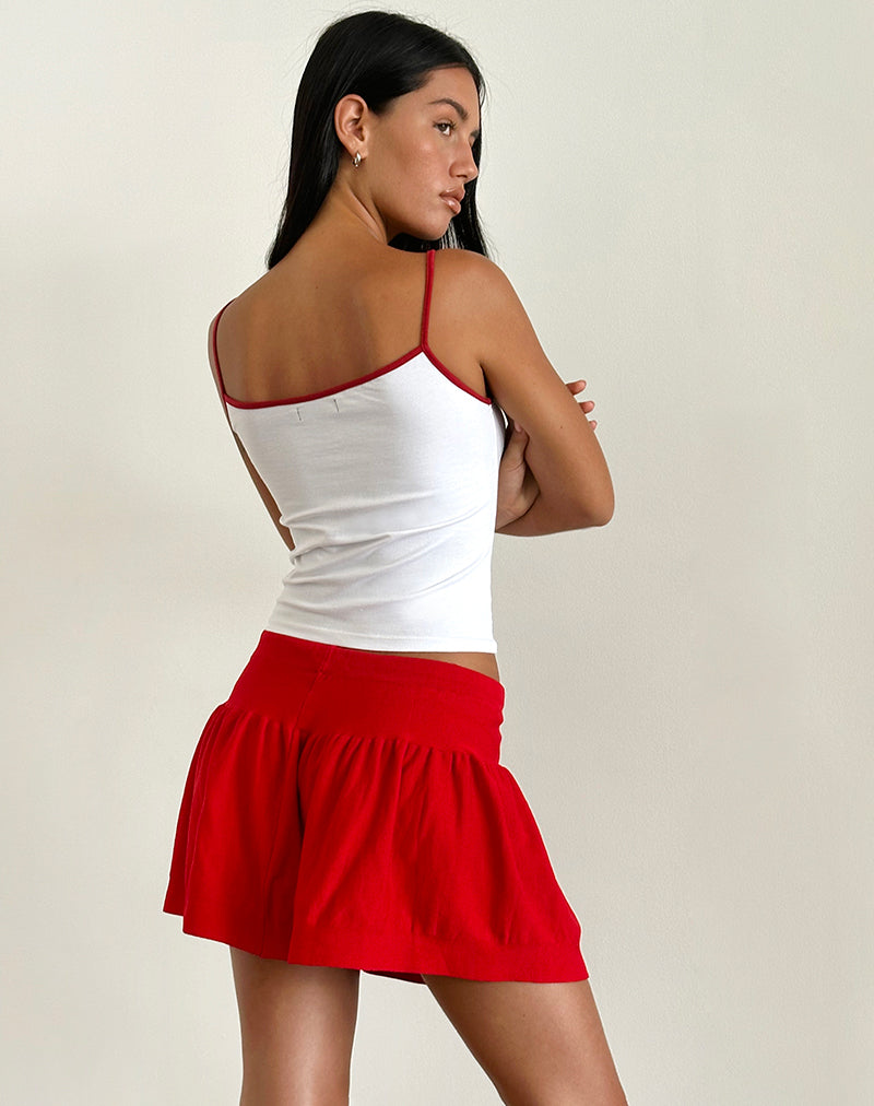 immagine della minigonna Maddy in maglia rossa