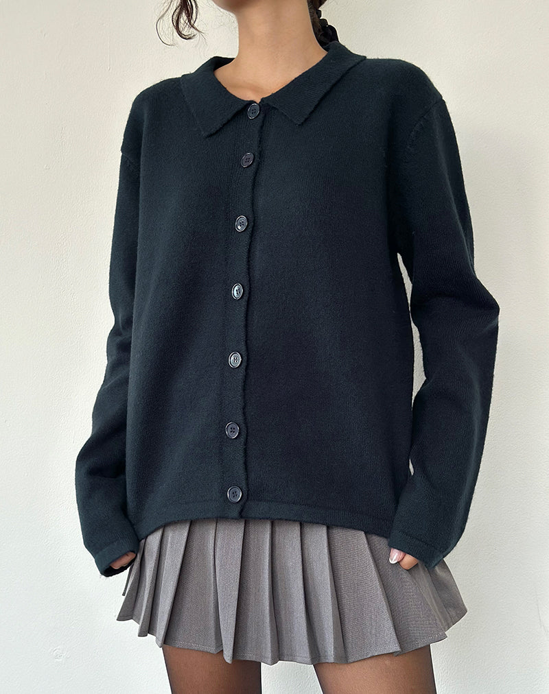 Cardigan Madera in Marina scuro